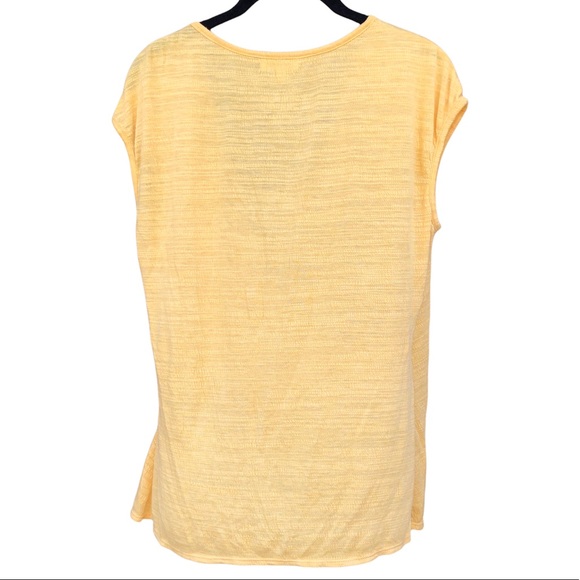 Max Studio Small Shirt Pullover Yellow Twist Front V-Neck Light Spring Top - Picture 5 of 6